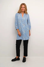 Load image into Gallery viewer, Kaffe - KJetta Tunic - Blue/White Graphic Animal
