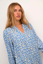 Load image into Gallery viewer, Kaffe - KJetta Tunic - Blue/White Graphic Animal
