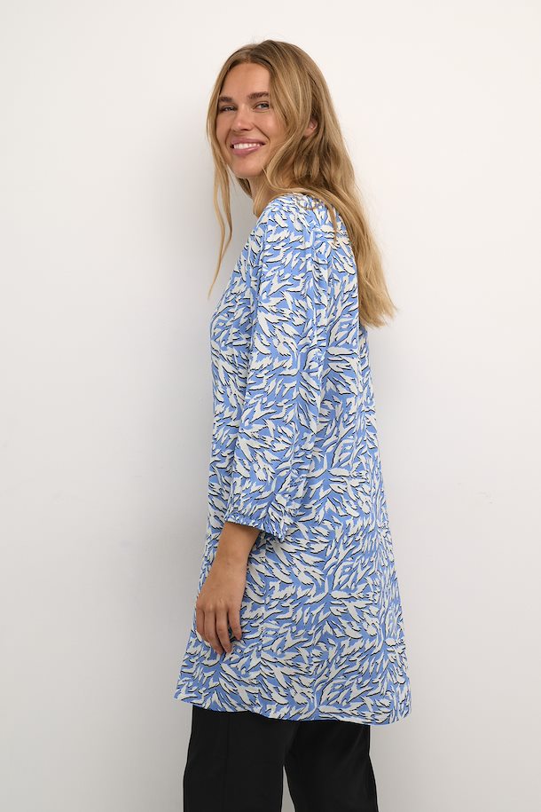 Kaffe - KJetta Tunic - Blue/White Graphic Animal