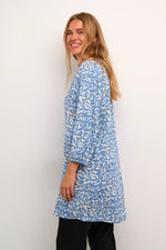 Load image into Gallery viewer, Kaffe - KJetta Tunic - Blue/White Graphic Animal
