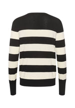 Load image into Gallery viewer, Kaffe - KAlizza Striped Knit Pullover - Black Turtledove Stripe
