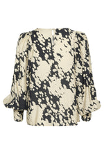 Load image into Gallery viewer, Kaffe - KAlouise Blouse - Black Sand Graphic Cloud
