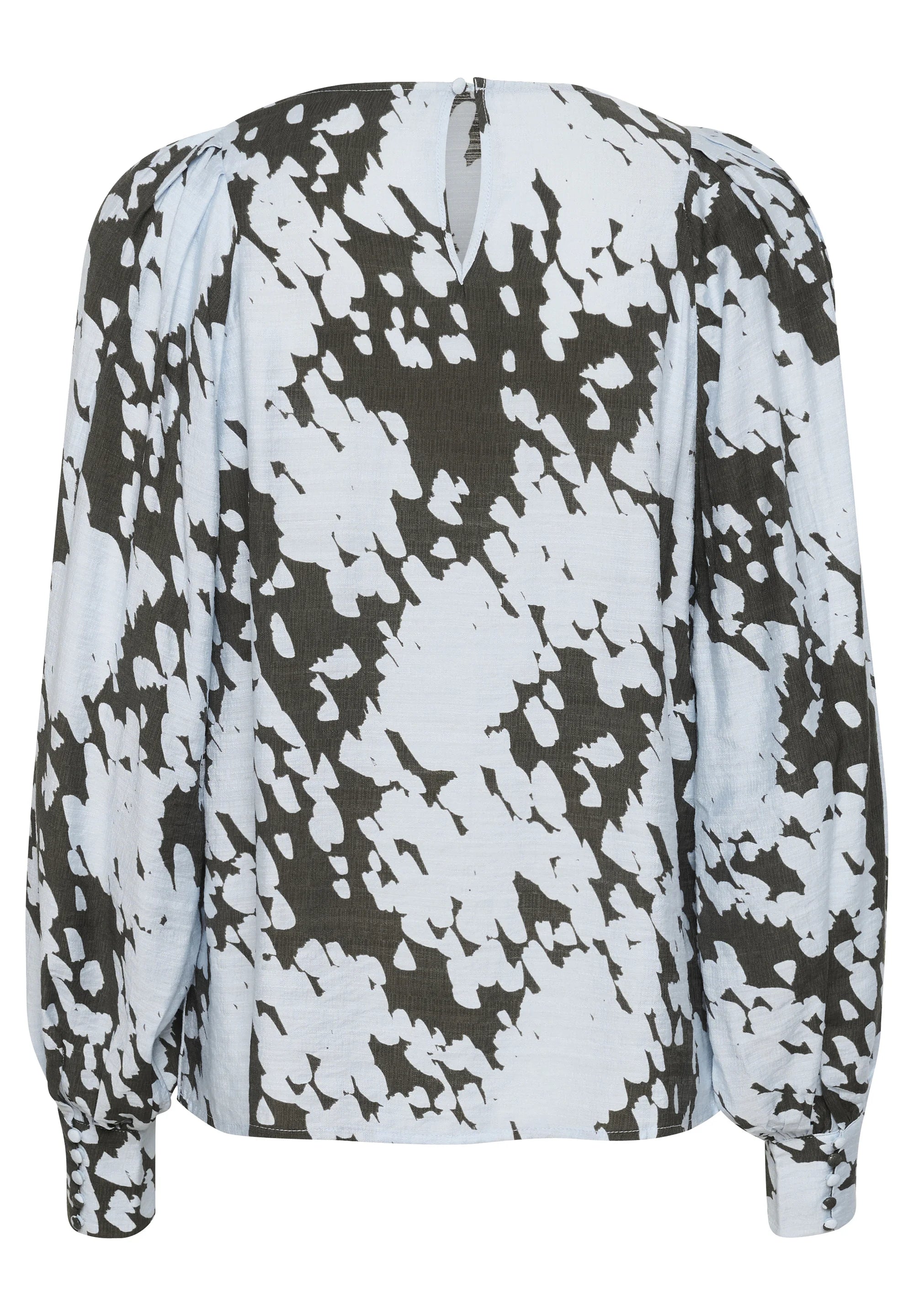 Kaffe - KALouise Blouse - Grey Blue Graphic Cloud