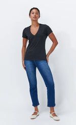 Load image into Gallery viewer, Kireina - Veronica V Neck Tee - Black Marle
