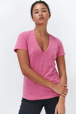 Load image into Gallery viewer, Kireina - Veronica Vee Neck Tee - Raspberry Marle
