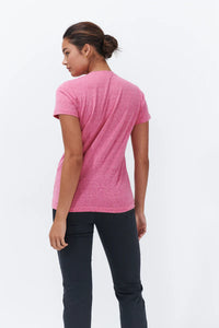 Kireina - Veronica Vee Neck Tee - Raspberry Marle