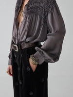 Load image into Gallery viewer, Maison Hotel - Aida Blouse - Opera Grape
