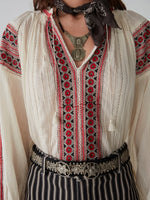 Load image into Gallery viewer, Maison Hotel - Audrey Blouse - Bohemian Rhapsody Ivory
