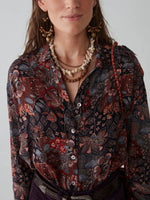 Load image into Gallery viewer, Maison Hotel - Kahlo Blouse - Jawaian Sunset Cobalto
