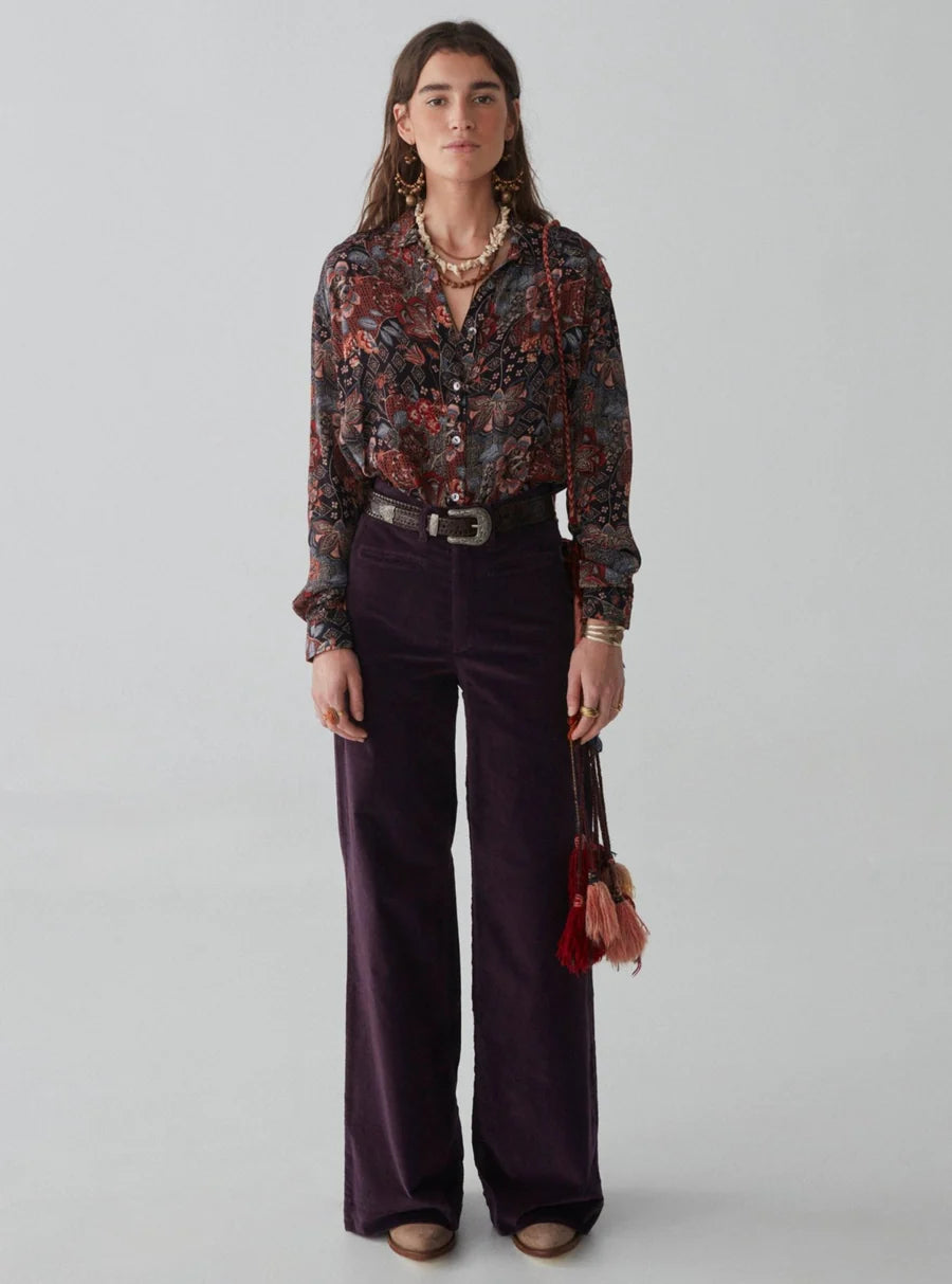 Maison Hotel - Kahlo Blouse - Jawaian Sunset Cobalto