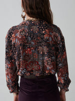 Load image into Gallery viewer, Maison Hotel - Kahlo Blouse - Jawaian Sunset Cobalto
