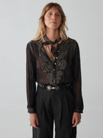 Load image into Gallery viewer, Maison Hotel - Kate Blouse - Black Star Dark Lurex
