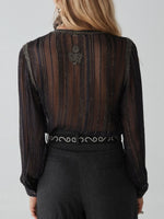 Load image into Gallery viewer, Maison Hotel - Kate Blouse - Black Star Dark Lurex
