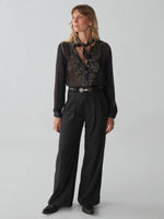 Load image into Gallery viewer, Maison Hotel - Kate Blouse - Black Star Dark Lurex
