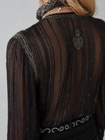 Load image into Gallery viewer, Maison Hotel - Kate Blouse - Black Star Dark Lurex
