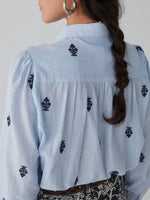 Load image into Gallery viewer, Maison Hotel - Marianne Blouse - Spades Light Oxford
