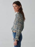 Load image into Gallery viewer, Maison Hotel - Phoenix Blouse - Spiral Blues Lapis Lazuli
