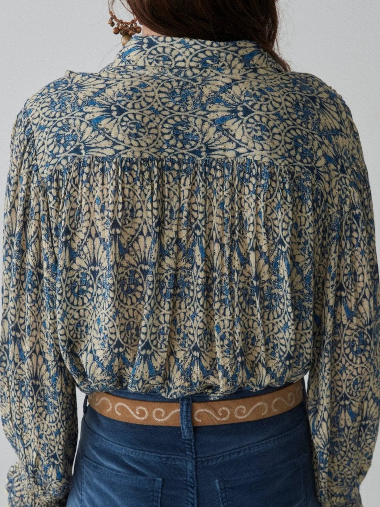 Maison Hotel - Phoenix Blouse - Spiral Blues Lapis Lazuli