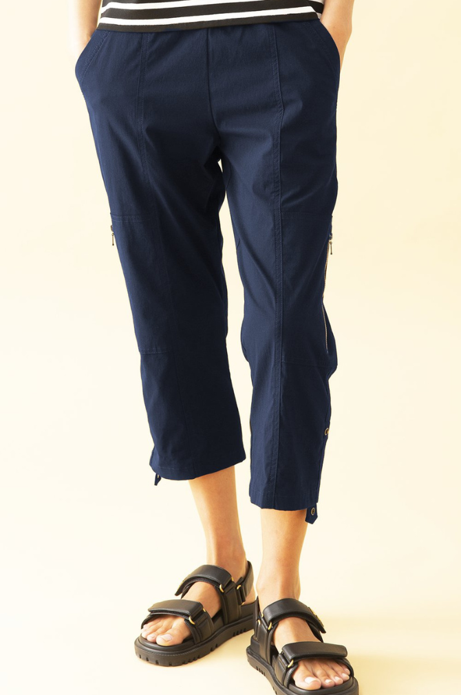 Mela Purdie - Cropped Zip Cargo - French Navy