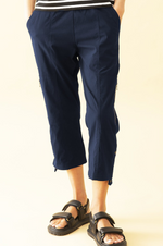 Load image into Gallery viewer, Mela Purdie - Cropped Zip Cargo - French Navy
