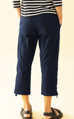 Load image into Gallery viewer, Mela Purdie - Cropped Zip Cargo - French Navy
