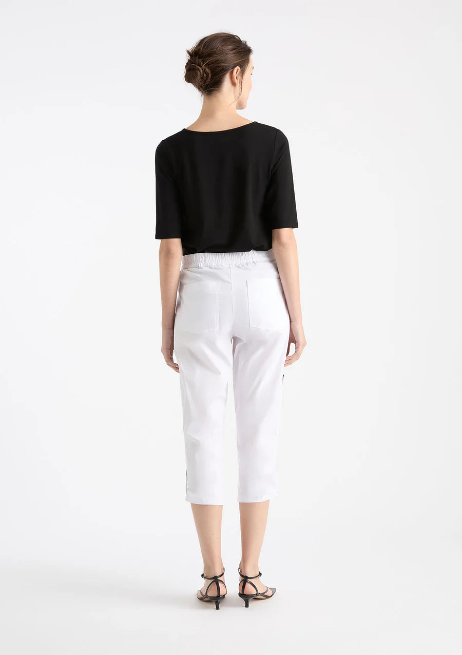 Mela Purdie - Cropped Zip Cargo - White