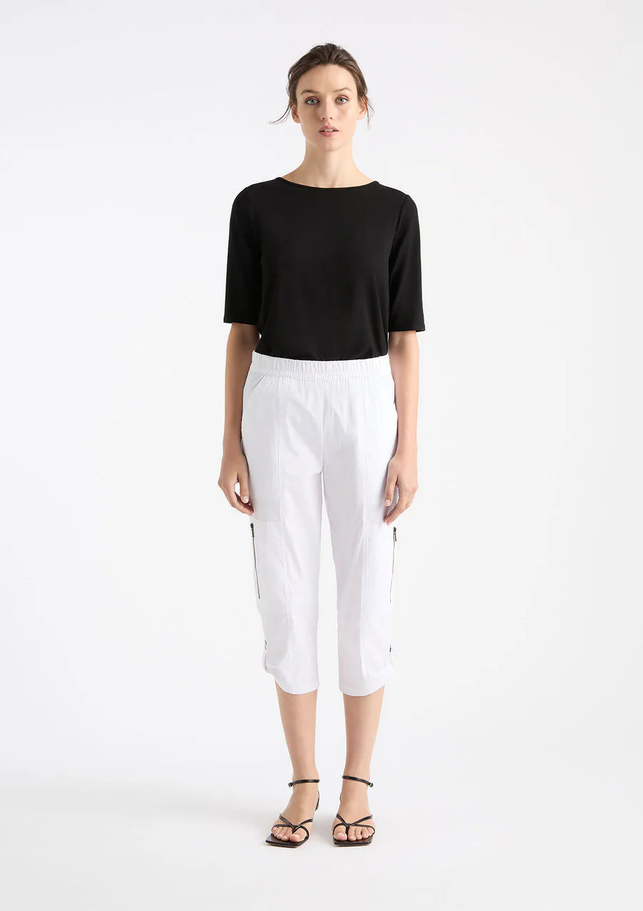 Mela Purdie - Cropped Zip Cargo - White