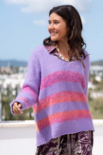 Load image into Gallery viewer, Miss Goodlife - Multicolour Stripe Pullover - Velvet Multicolour
