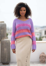 Load image into Gallery viewer, Miss Goodlife - Multicolour Stripe Pullover - Velvet Multicolour
