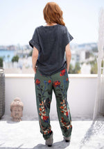 Load image into Gallery viewer, Miss Goodlife - Roses Pants - Green/Red
