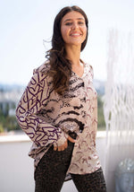 Load image into Gallery viewer, Miss Goodlife - Zebra Hearts Blouse - Multicolour
