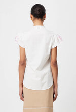 Load image into Gallery viewer, Once Was - Ballou Placement Embroidered Cotton Voile Cap Sleeve Blouse - Ivory Blush
