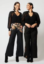 Load image into Gallery viewer, Once Was - Phoenix Contrast Shoulder Viscose Chiffon Blouse - Black
