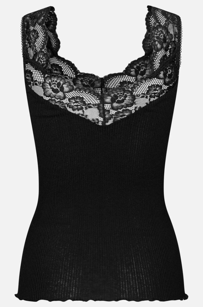 Rosemunde - Lace Singlet Top - Black