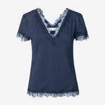 Load image into Gallery viewer, Rosemunde - Lace T Shirt 4262 - Dark Blue
