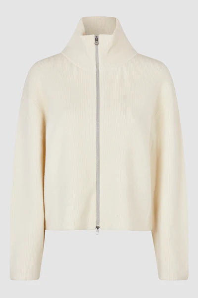 Second Female - Alvera Zip T Neck Knit - Vaporous White