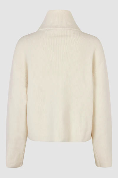 Second Female - Alvera Zip T Neck Knit - Vaporous White