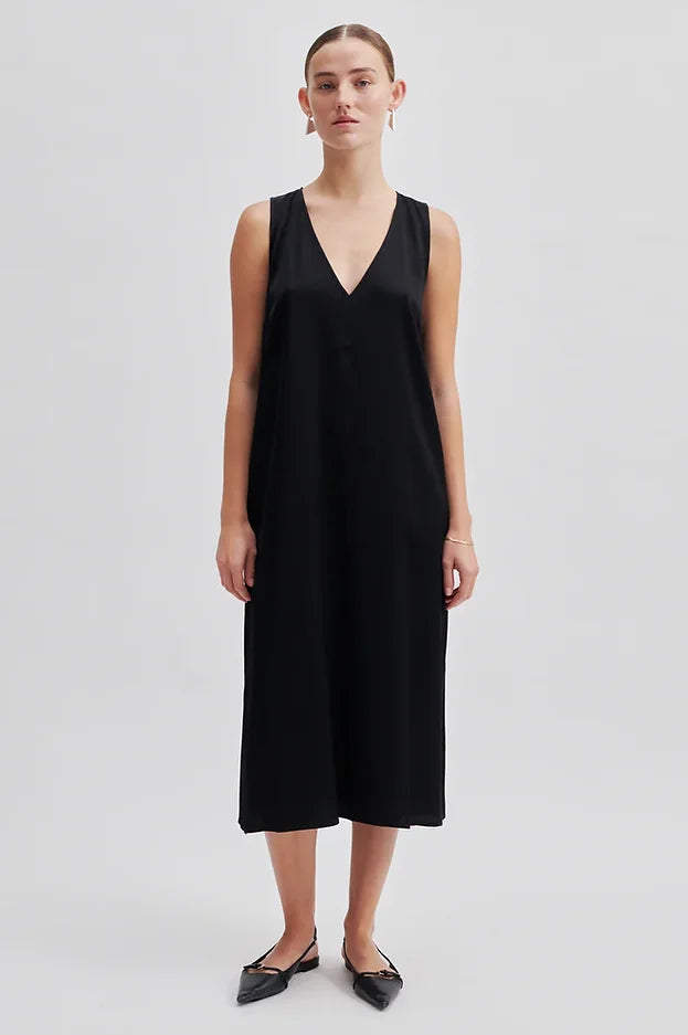 Second Female - Ambience Sateen Sleeveless Dress - Black