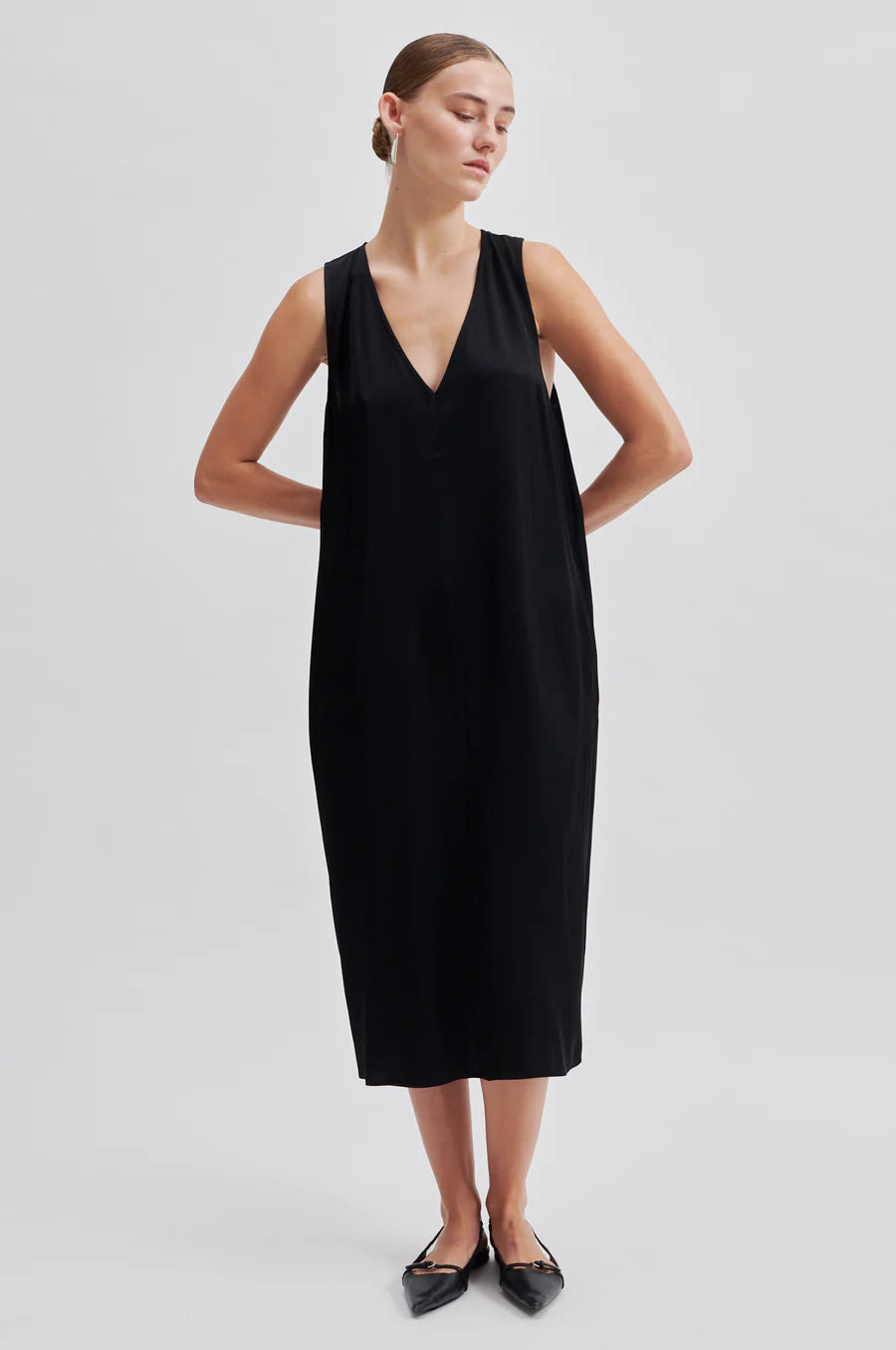 Second Female - Ambience Sateen Sleeveless Dress - Black