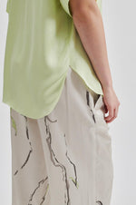 Load image into Gallery viewer, Second Female - Bardi Sateen Short Sleeve Blouse - Shadow Lime
