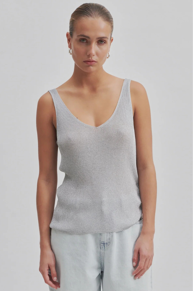 Second Female - Ellia Knit Top - Silver