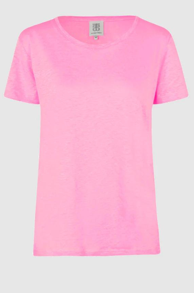 Second Female - Peony O Neck Tee - Begonia Pink