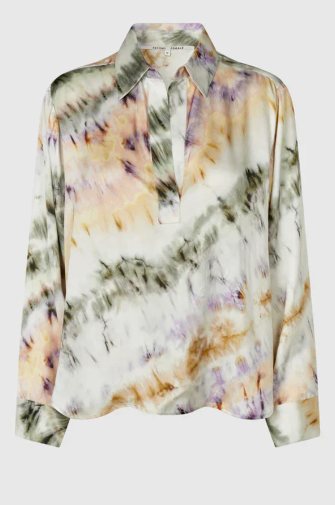 Second Female - Sirana Printed Blouse - Tea