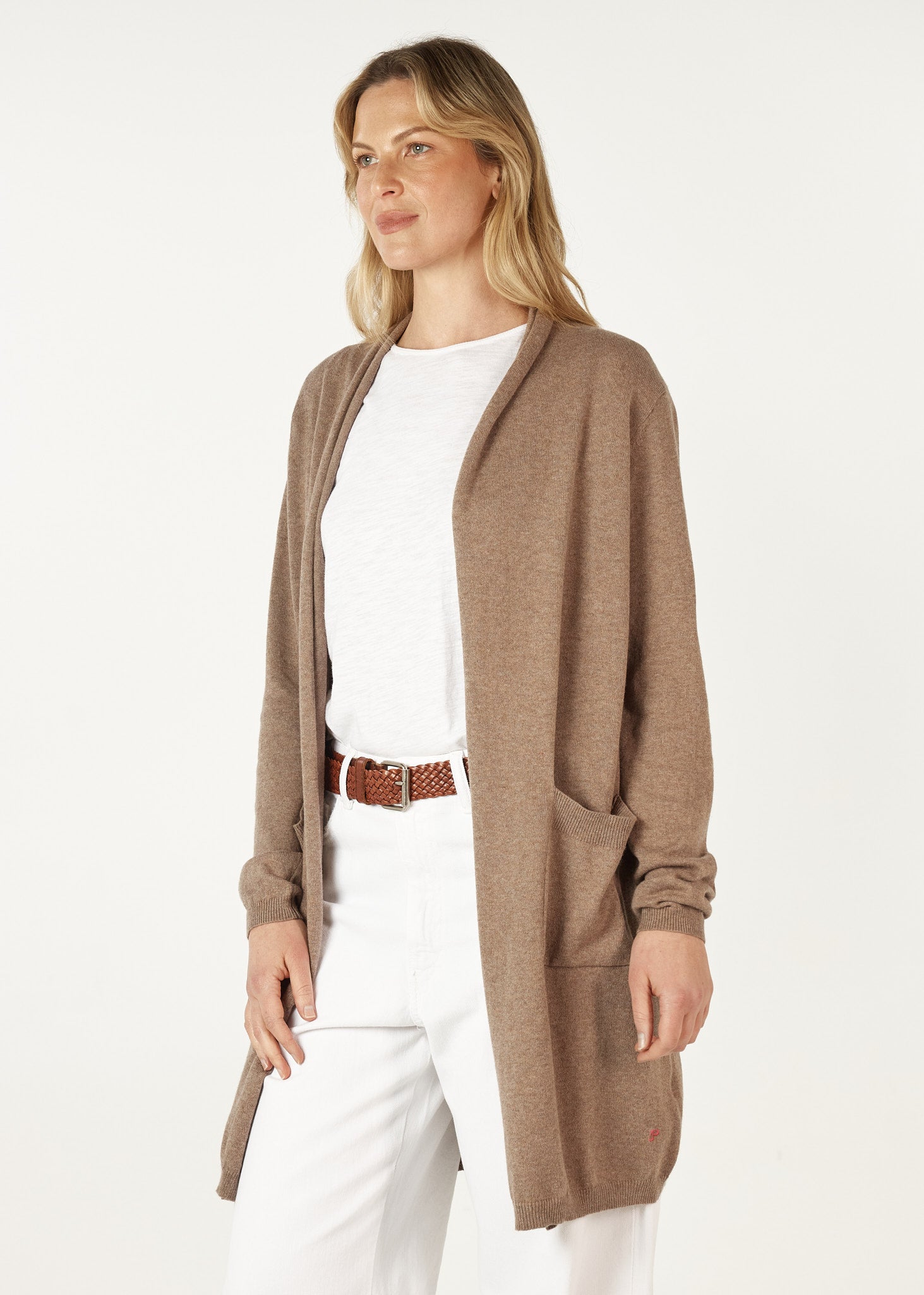 Zaket And Plover - Essential Long Line Cardi - Bark