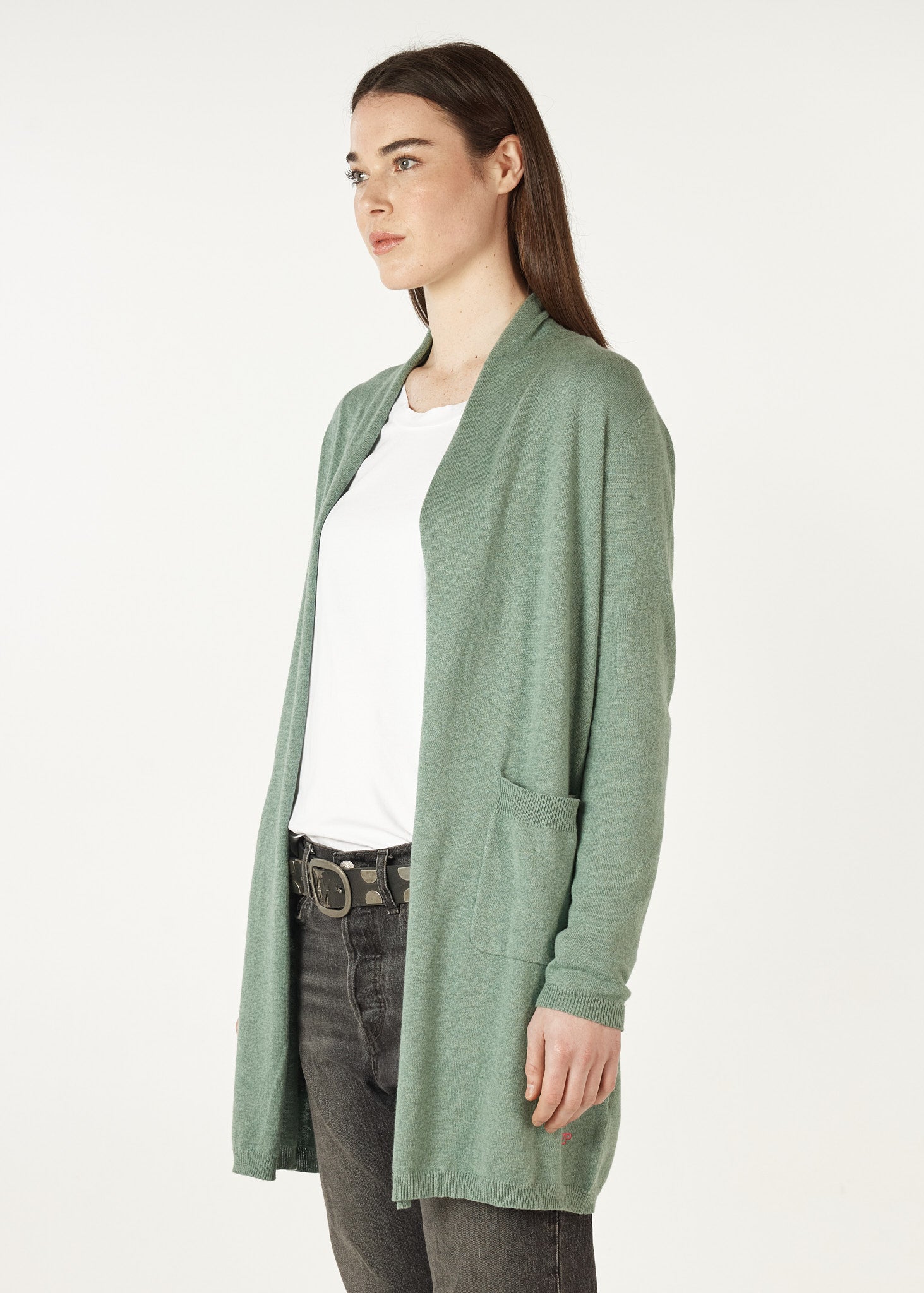 Zaket And Plover - Essential Long Line Cardi - Moss