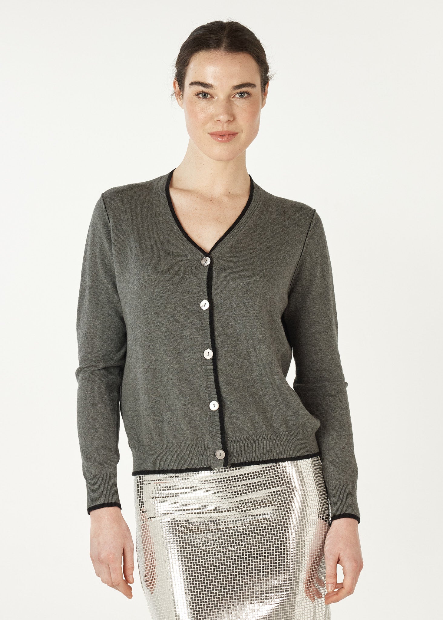 Zaket And Plover - Essential V Cardi - Cloud