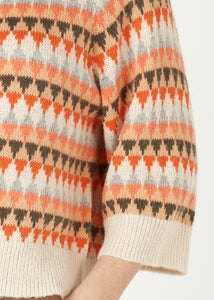 Zaket And Plover - Mohair Fairisle Jumper - Taupe