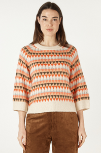 Zaket And Plover - Mohair Fairisle Jumper - Taupe