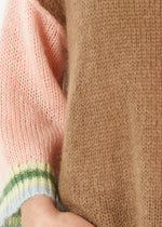 Load image into Gallery viewer, Zaket And Plover - Mohair Colour Block Jumper - Caramel
