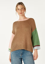 Load image into Gallery viewer, Zaket And Plover - Mohair Colour Block Jumper - Caramel
